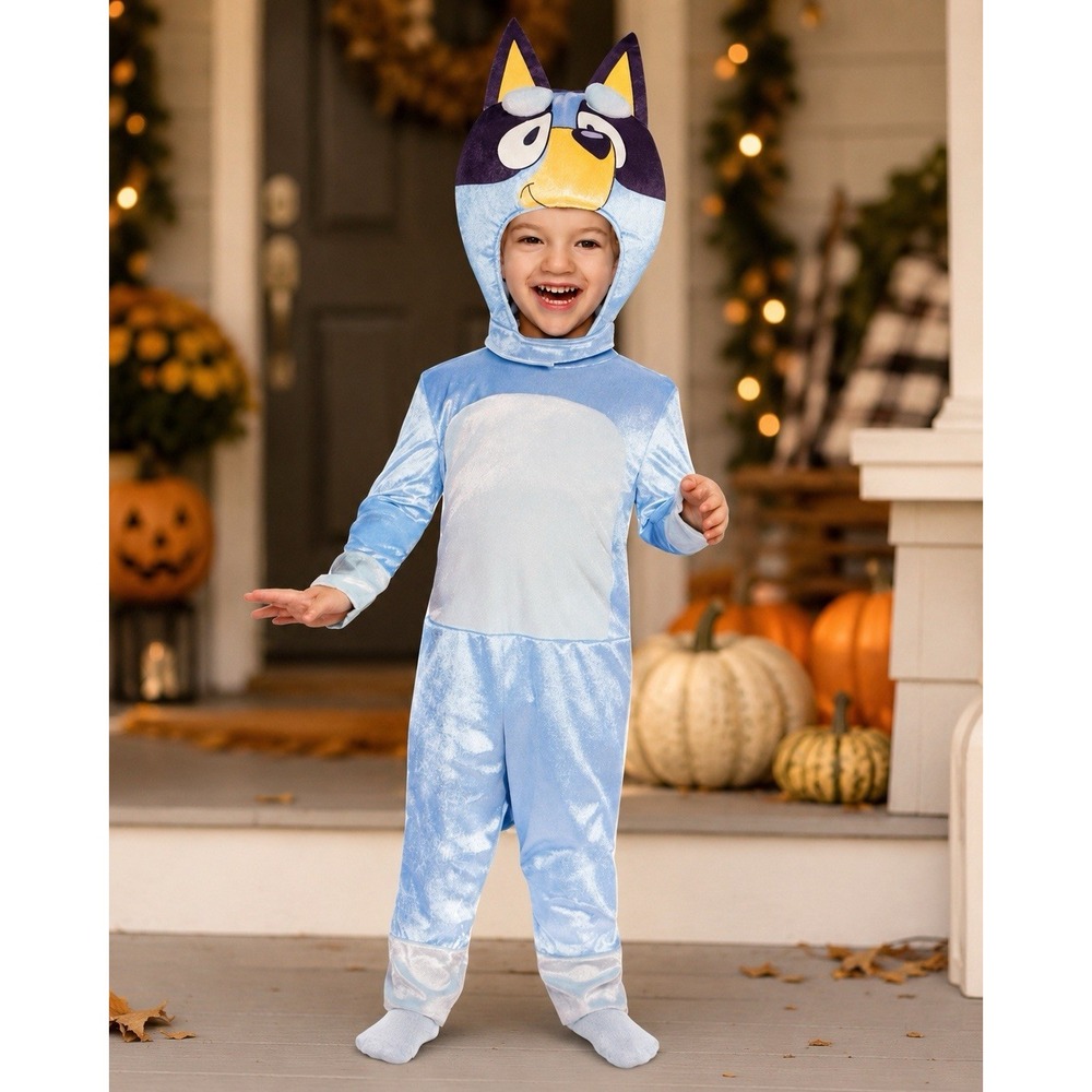 Disguise Bluey Deluxe Toddler Costume Size M 3T 4T Jumpsuit Headpiece NWT